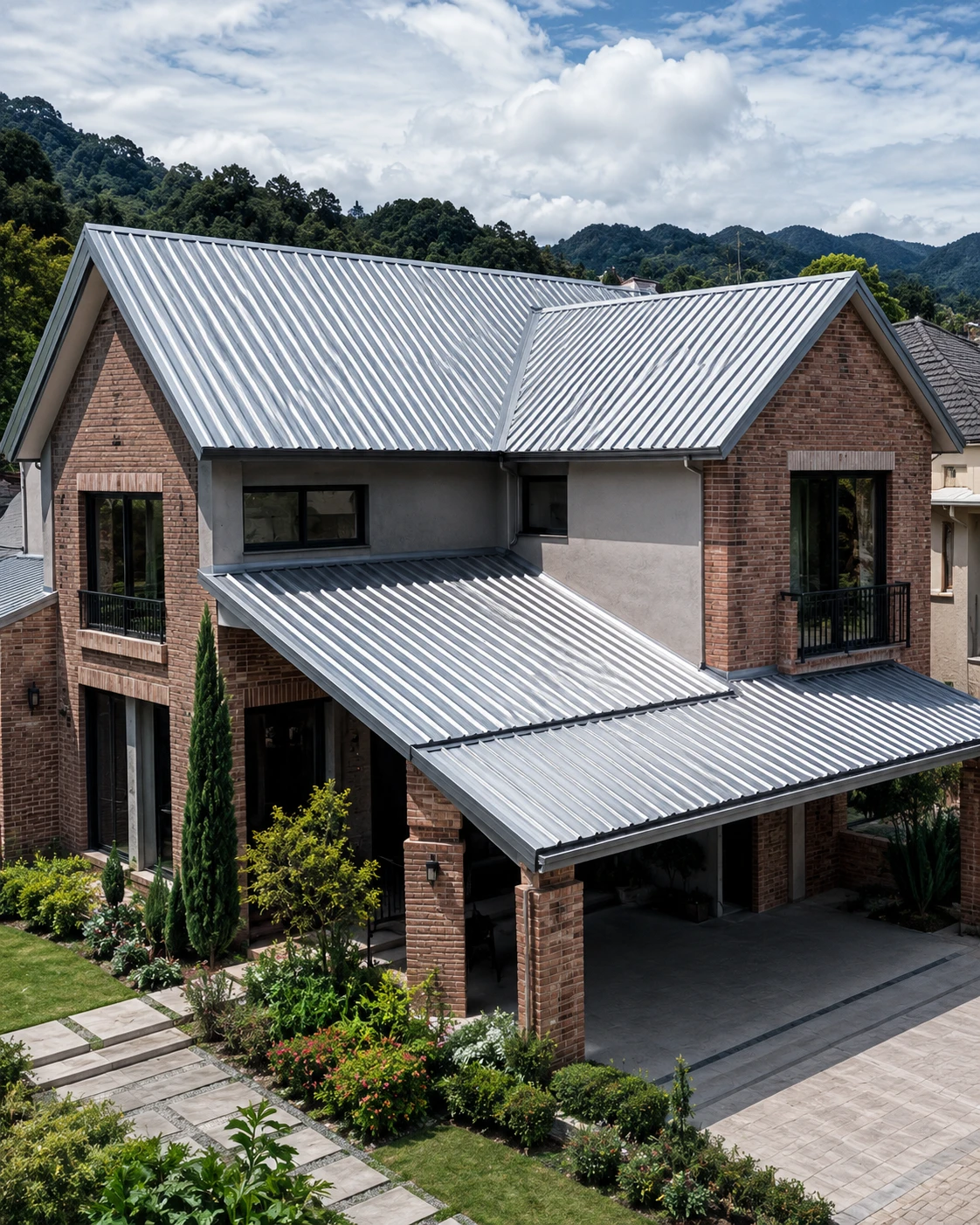 Vivienda con teja galvanizada
