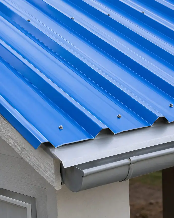 Detalle de Teja Super Mil azul con fijaciones