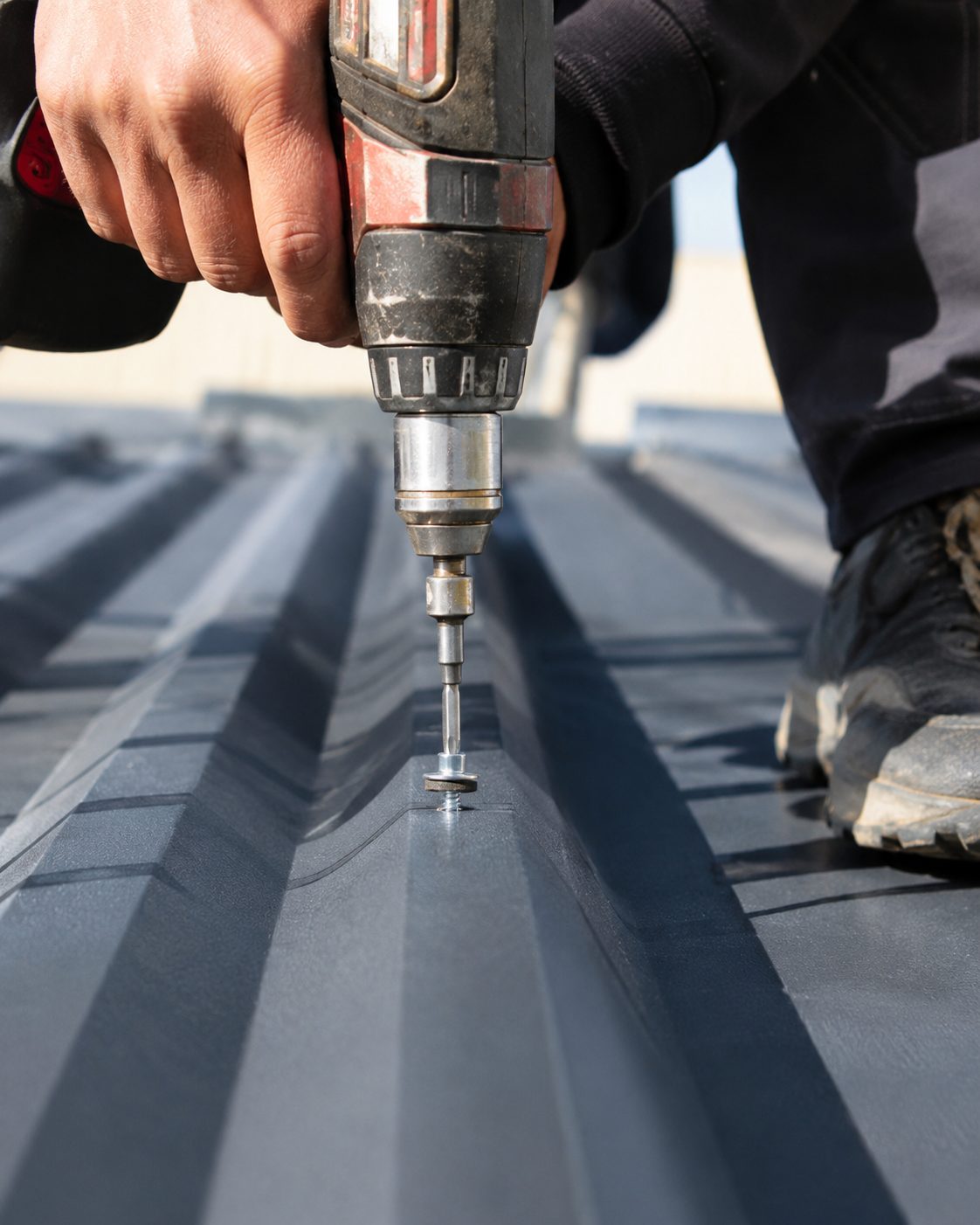 Instalación de tornillo autoperforante con taladro